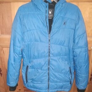 Spyder Kids Blue Puffer Jacket Sz XL